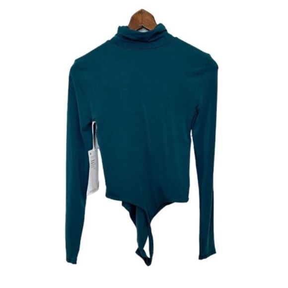 LULULEMON Wundermost Ultra-Soft Nulu Turtleneck Bodysuit Storm Teal NWT - Picture 3 of 8